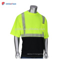 2018 New Fashionable 100% Polyester Birdseye Mesh T-shirts haute visibilité Respirant Chemise de travail réfléchissante avec poche